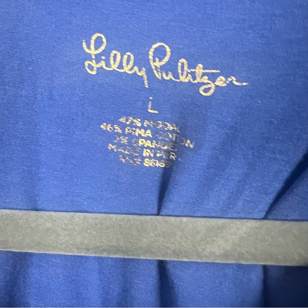 Lilly Pulitzer Lilac Freesia XX Happy As A Clam Finn Top Long Sleeve Luxletic - Picture 4 of 6